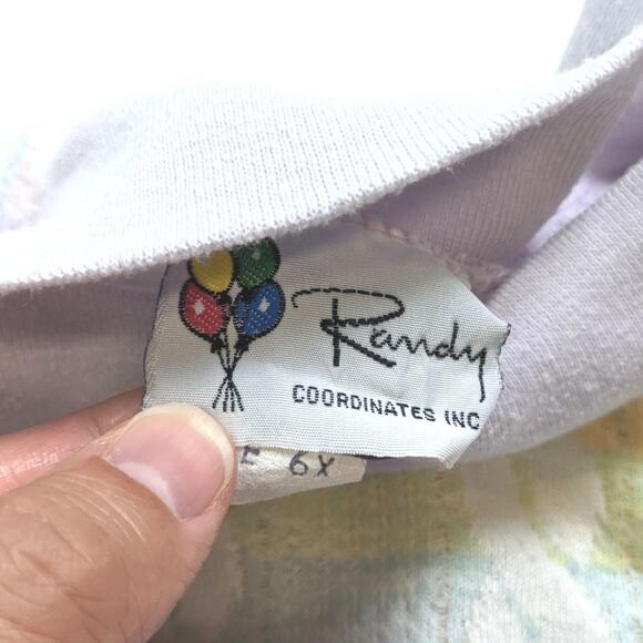Vintage Randy Shirt Girls Size 3T Rainbow Pastel Slub Short Sleeve - Picture 3 of 5